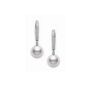 Carave Paris Pearl Diamond Hoop Earrings