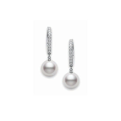 Carave Paris Pearl Diamond Hoop Earrings