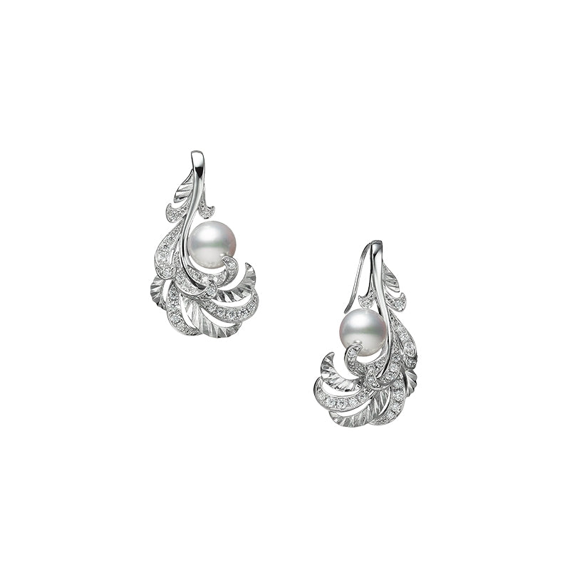 Carave Paris Pearl Floral Scroll Earrings