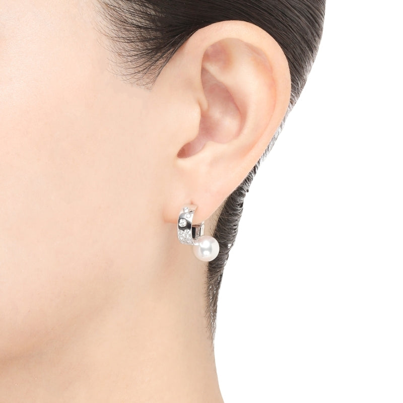 Carave Paris Pearl Huggie Hoop Earrings