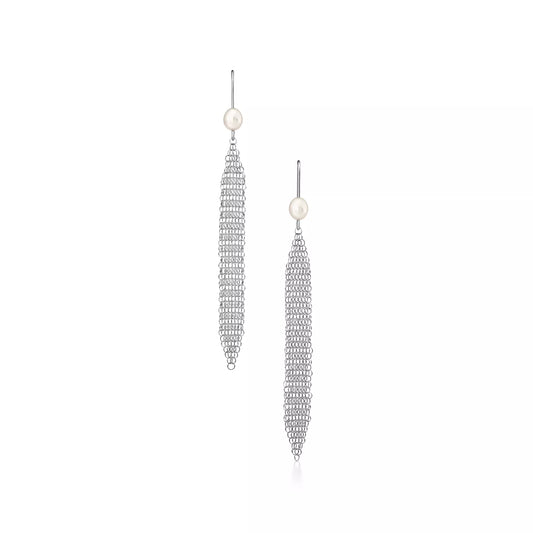 Carave Paris Pearl Mesh Drop Earrings