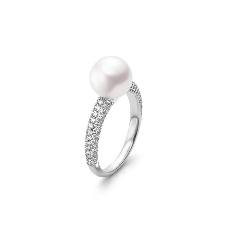 Carave Paris Classic Pearl Pavé Diamond Ring