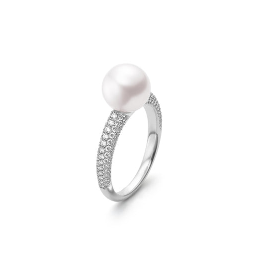 Carave Paris Classic Pearl Pavé Diamond Ring