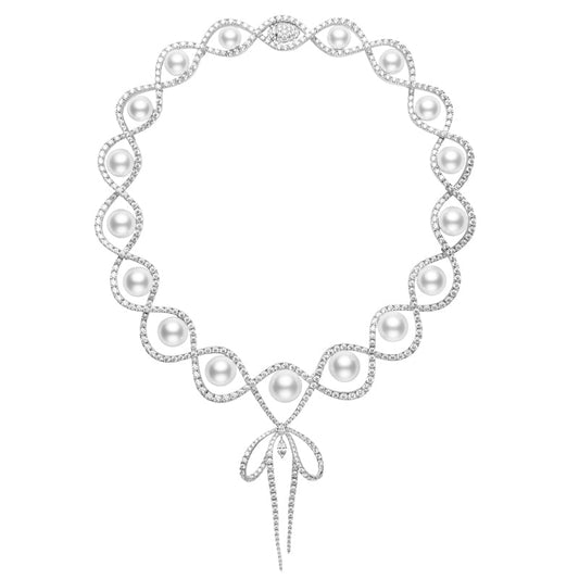 Carave Paris Pearl Ribbon Link Necklace