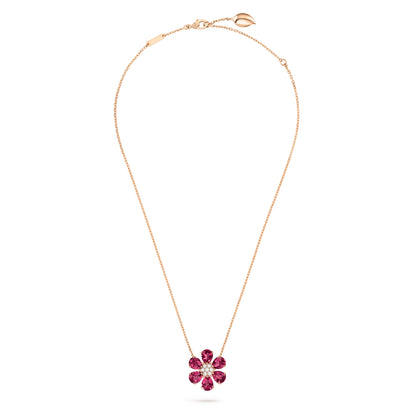 Carave Paris Pink Bloom Gemstone Flower Necklace