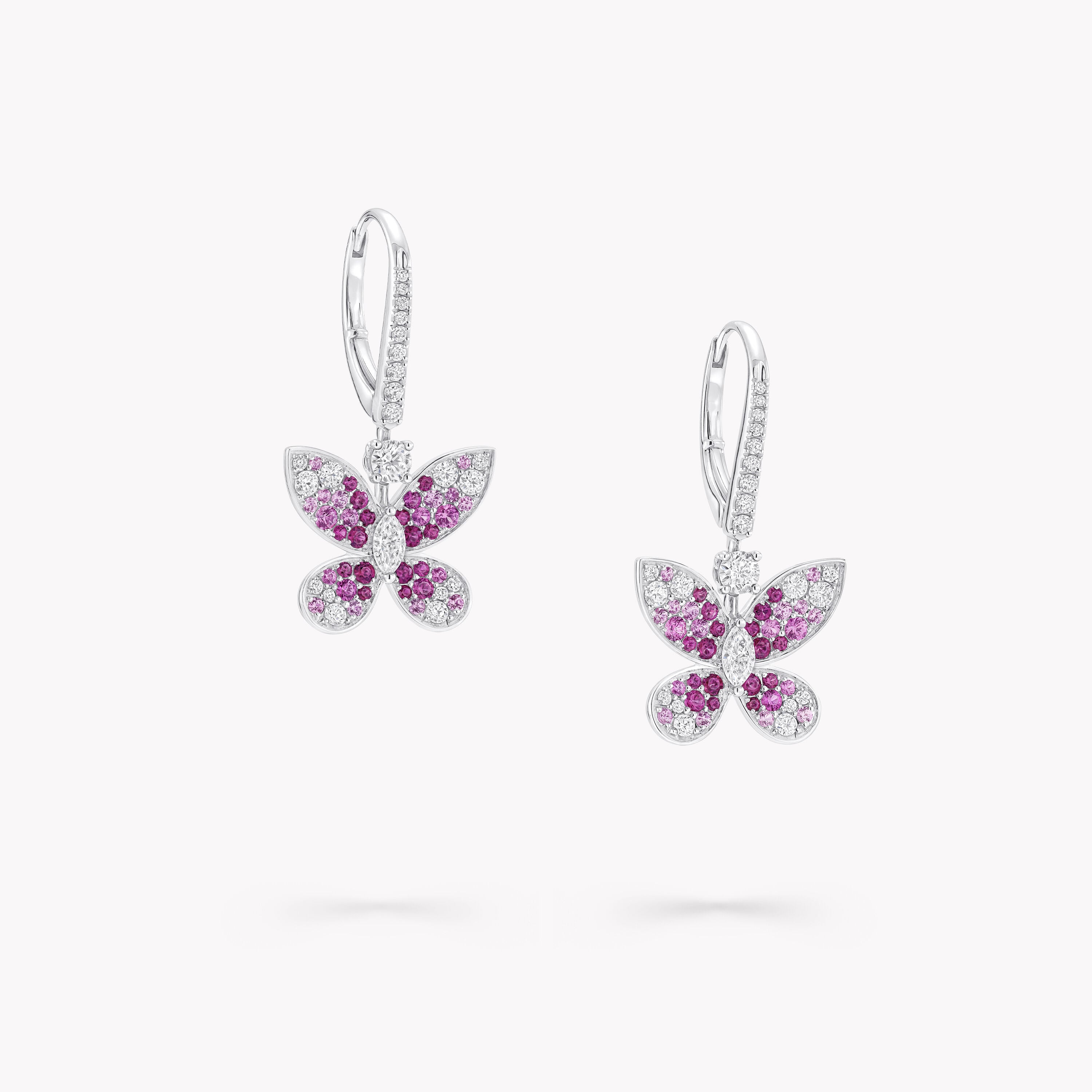 Carave Paris Pink Butterfly Drop Earrings
