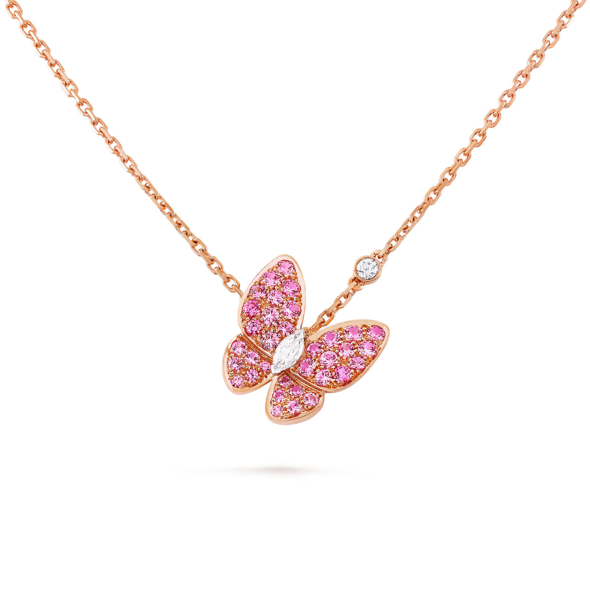 Carave Paris Pink Butterfly Necklace