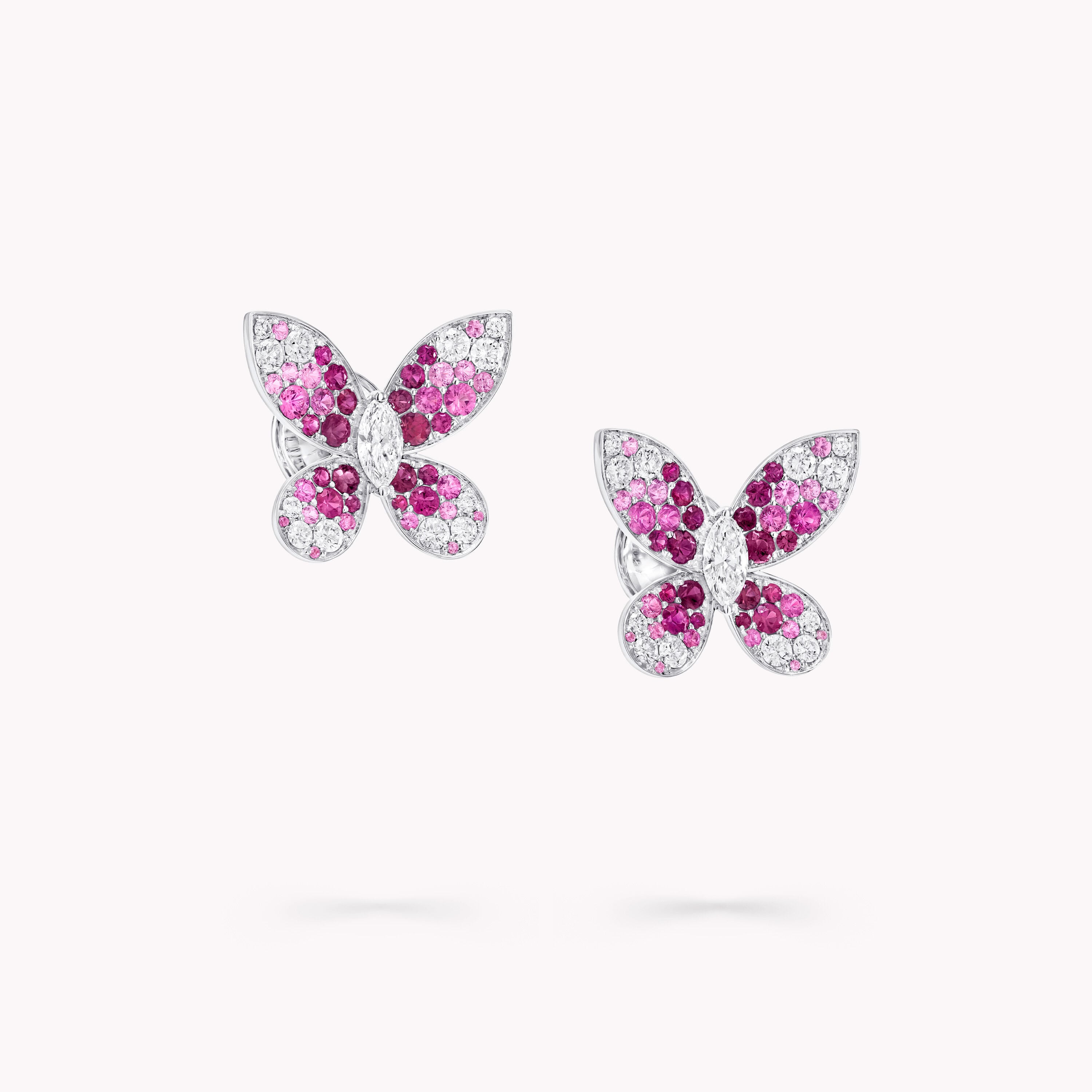 Carave Paris Pink Butterfly Diamond Stud Earrings