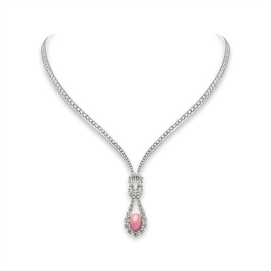 Carave Paris Pink Gem Drop Pendant Necklace