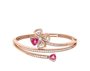 Carave Paris Pink Gemstone Floral Wrap Bangle