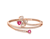 Carave Paris Pink Gemstone Floral Wrap Bangle