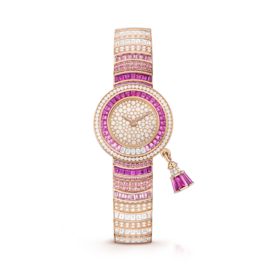 Carave Paris Pink Sapphire Diamond Charm Watch