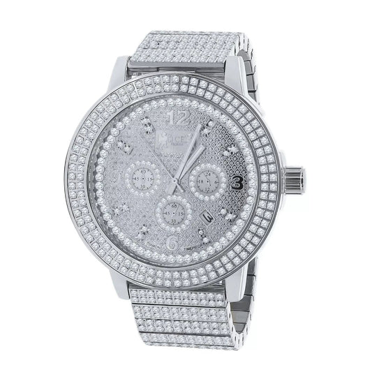 Carave Paris Platinum Iced Chronograph Watch