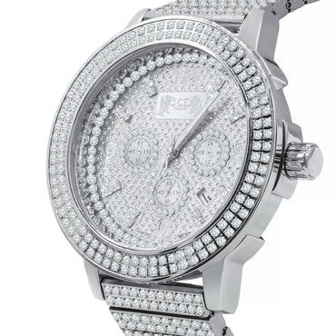 Carave Paris Platinum Iced Chronograph Watch