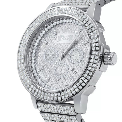 Carave Paris Platinum Iced Chronograph Watch