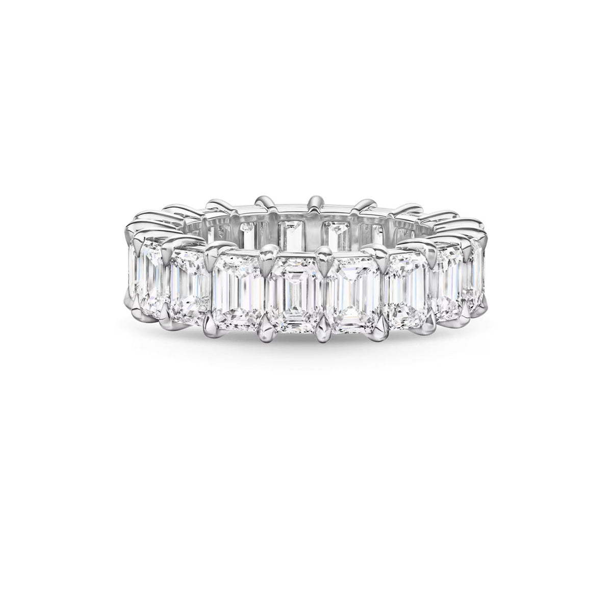 Carave Paris Prong Set Emerald Cut Diamond Eternity Wedding Band
