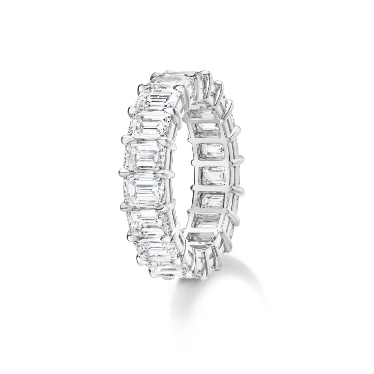 Carave Paris Prong Set Emerald Cut Diamond Eternity Wedding Band