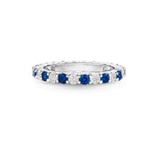 Carave Paris Prong Set Round Brilliant Sapphire and Diamond Eternity Wedding Band