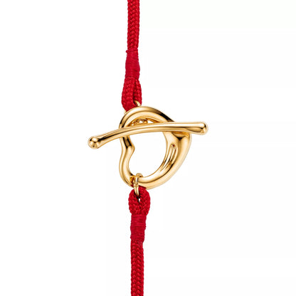 Carave Paris Red Cord Open Heart Gold Bracelet for Women