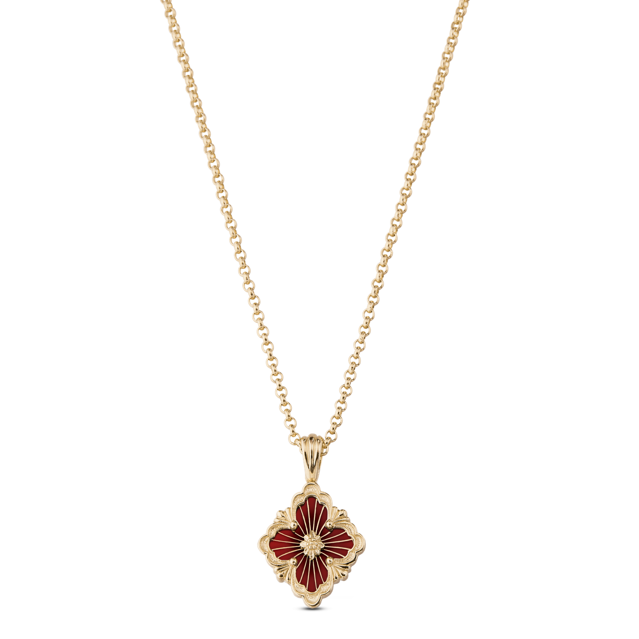 Carave Paris Red Floral Pendant Necklace