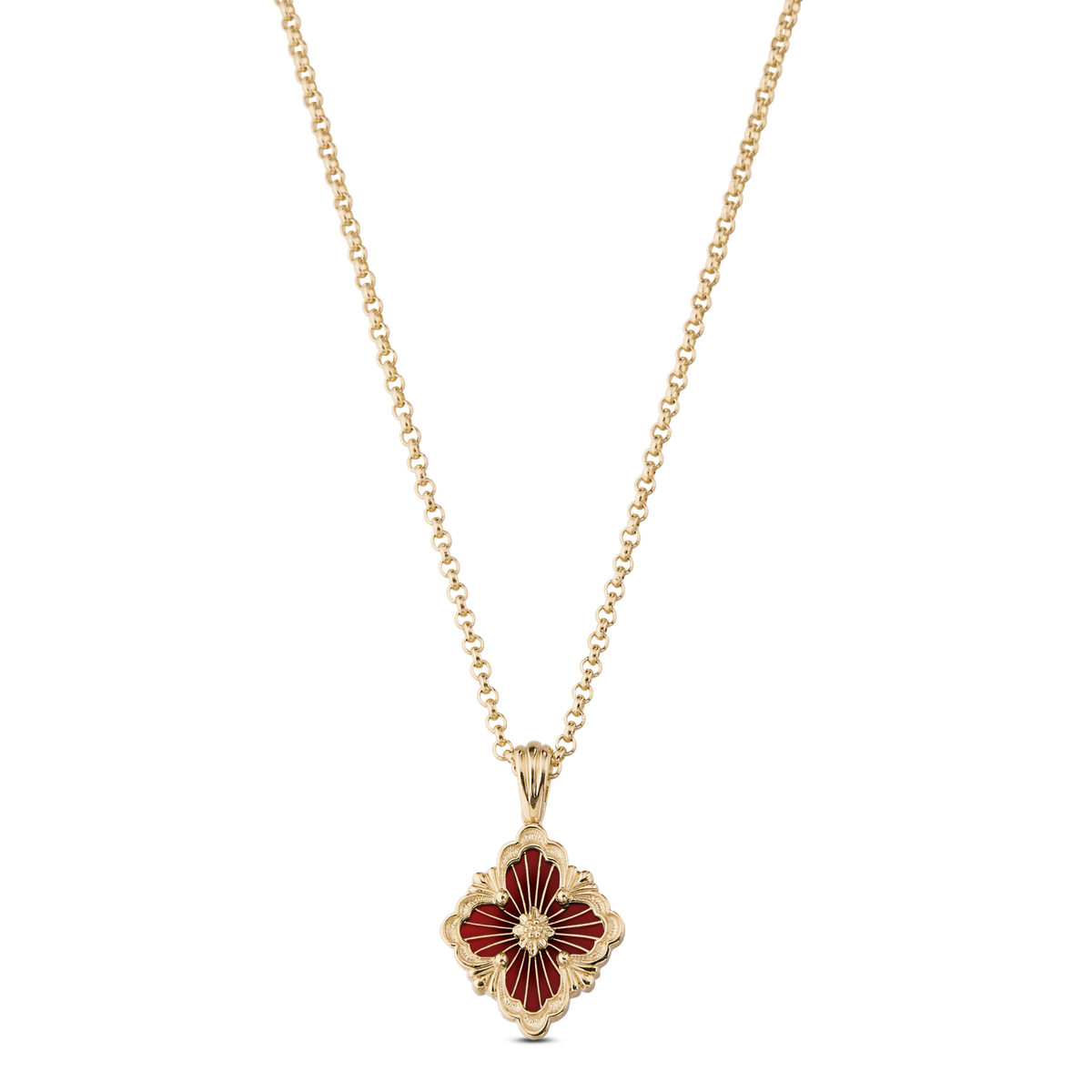 Carave Paris Red Floral Pendant Necklace