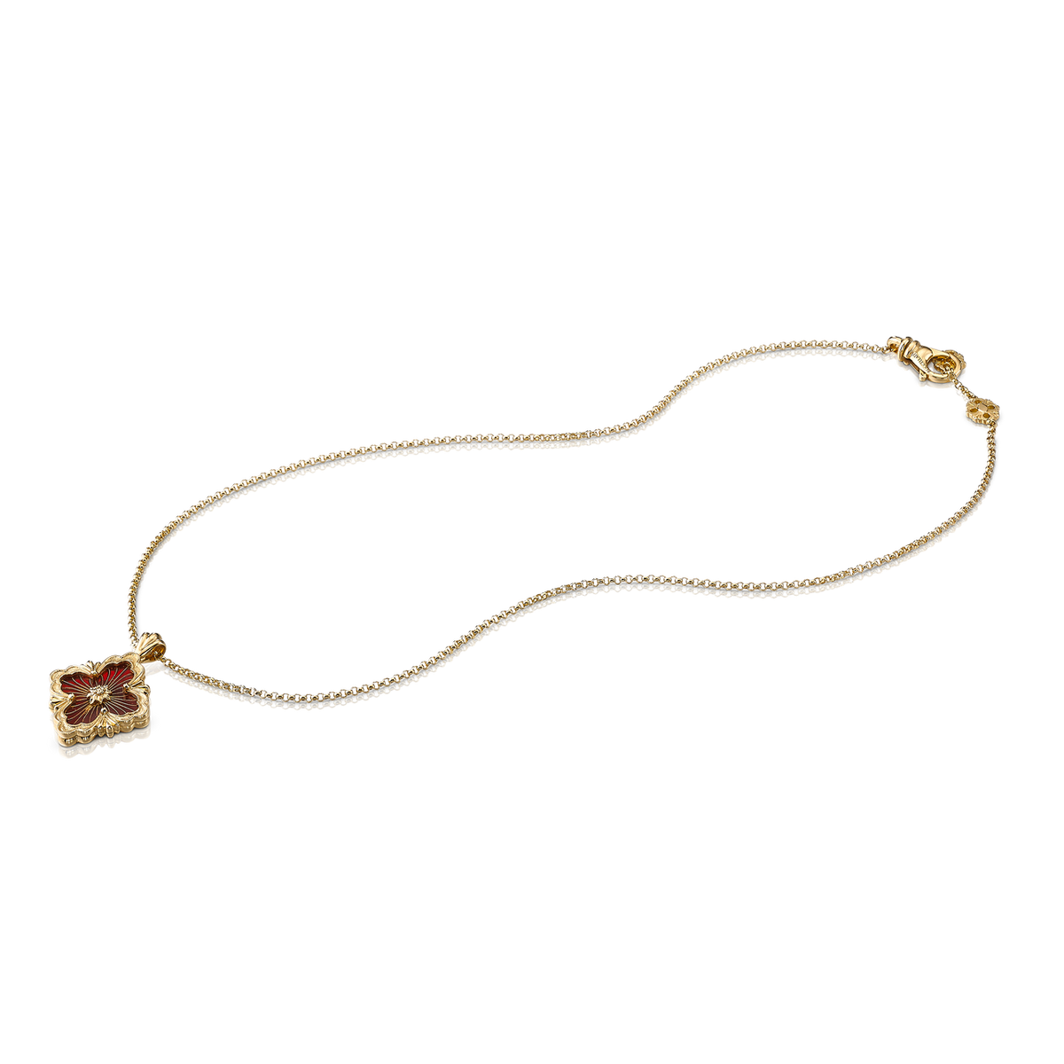 Carave Paris Red Floral Pendant Necklace