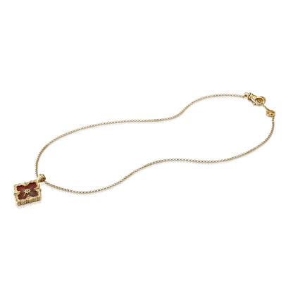 Carave Paris Red Floral Pendant Necklace