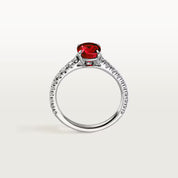 Carave Paris Red Cushion Solitaire Ring