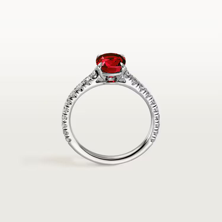 Carave Paris Red Cushion Solitaire Ring