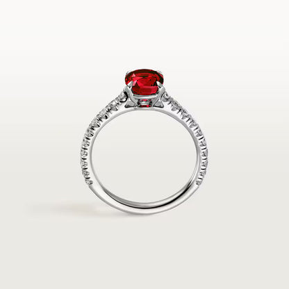 Carave Paris Red Cushion Solitaire Ring
