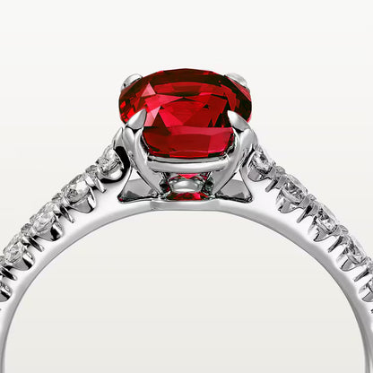 Carave Paris Red Cushion Solitaire Ring