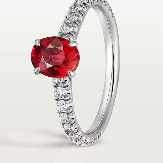 Carave Paris Red Oval Solitaire Ring