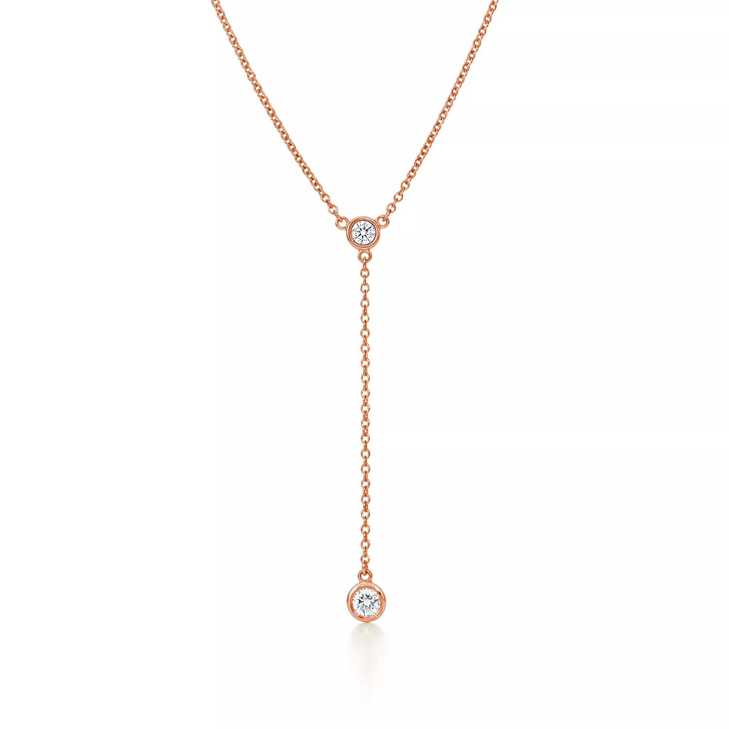 Carave Paris Bezel Set Drop Necklace in Rose Gold