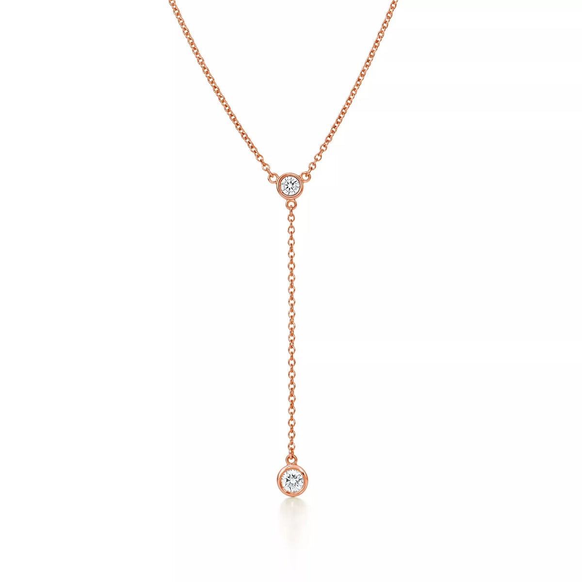 Carave Paris Bezel Set Drop Necklace in Rose Gold
