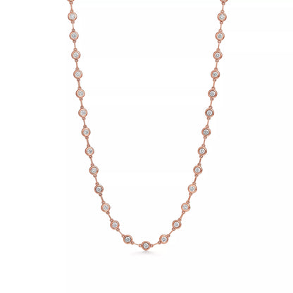 Carave Paris Rose Gold Bezel Station Diamond Necklace