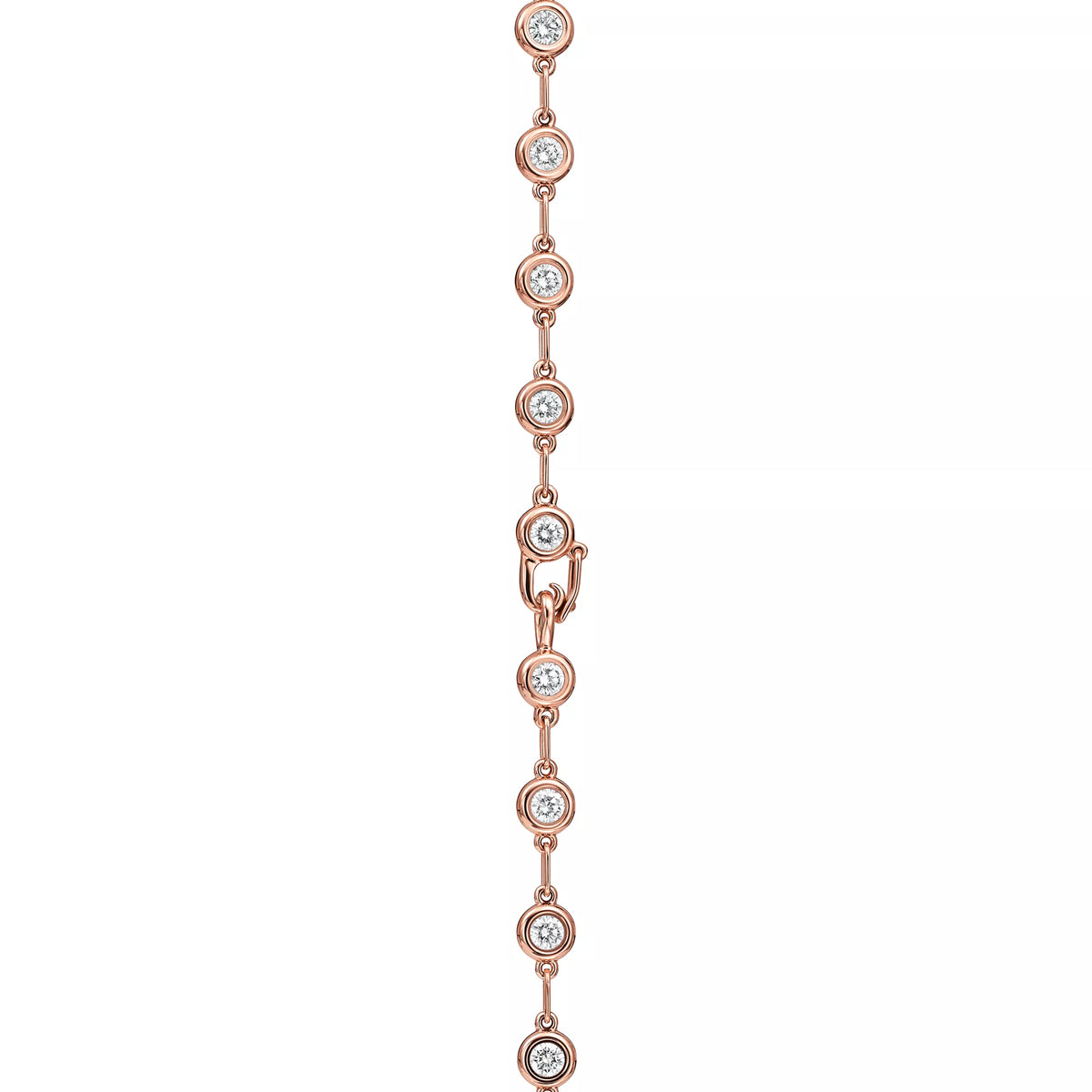 Carave Paris Rose Gold Bezel Station Diamond Necklace