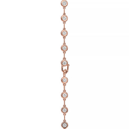 Carave Paris Rose Gold Bezel Station Diamond Necklace