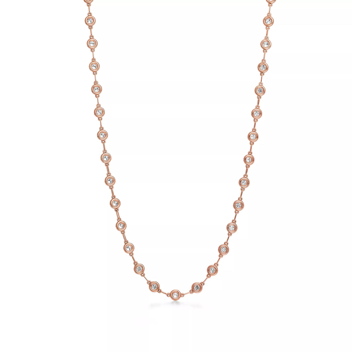 Carave Paris Rose Gold Bezel Station Diamond Necklace