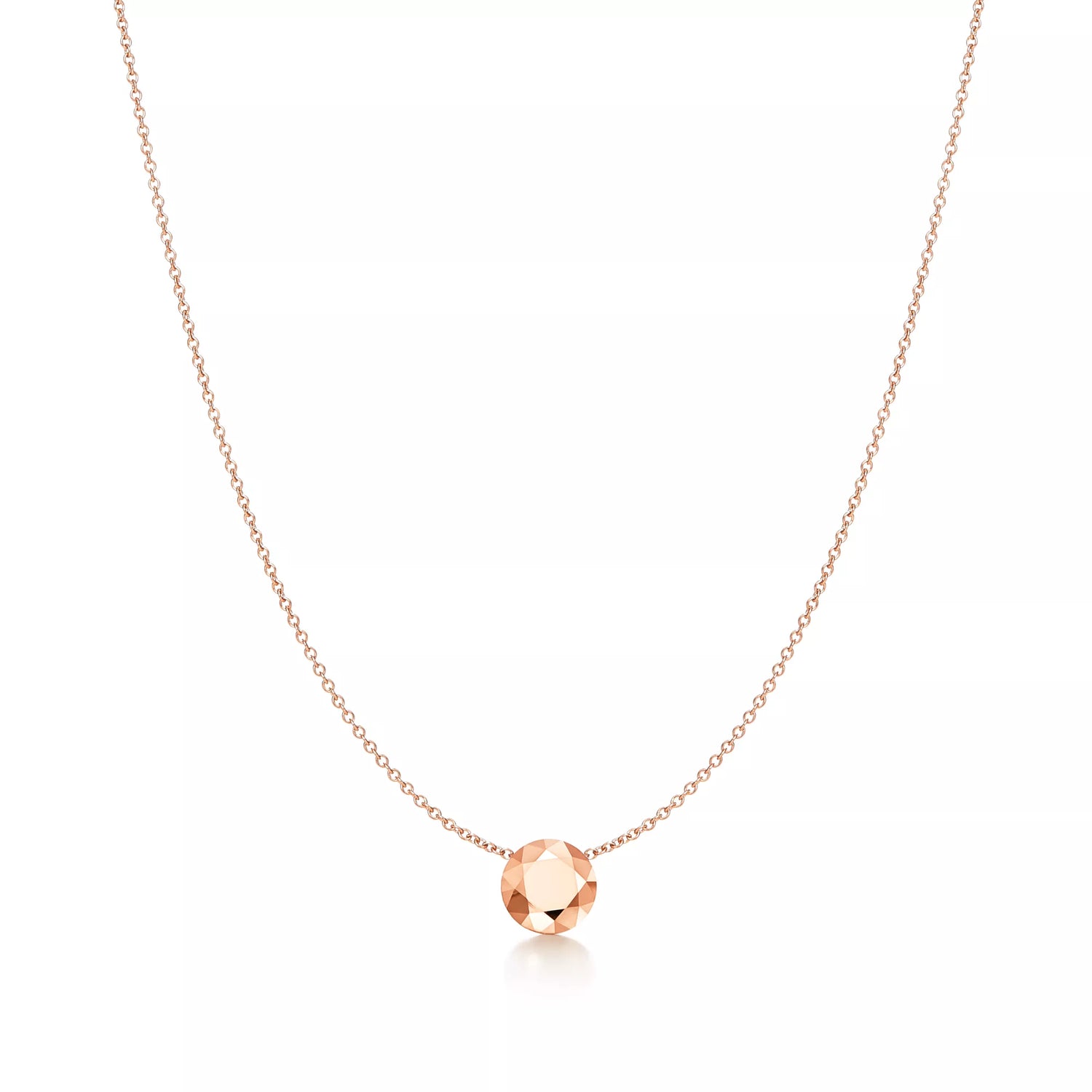 Carave Paris Faceted Disc Solitaire Necklace