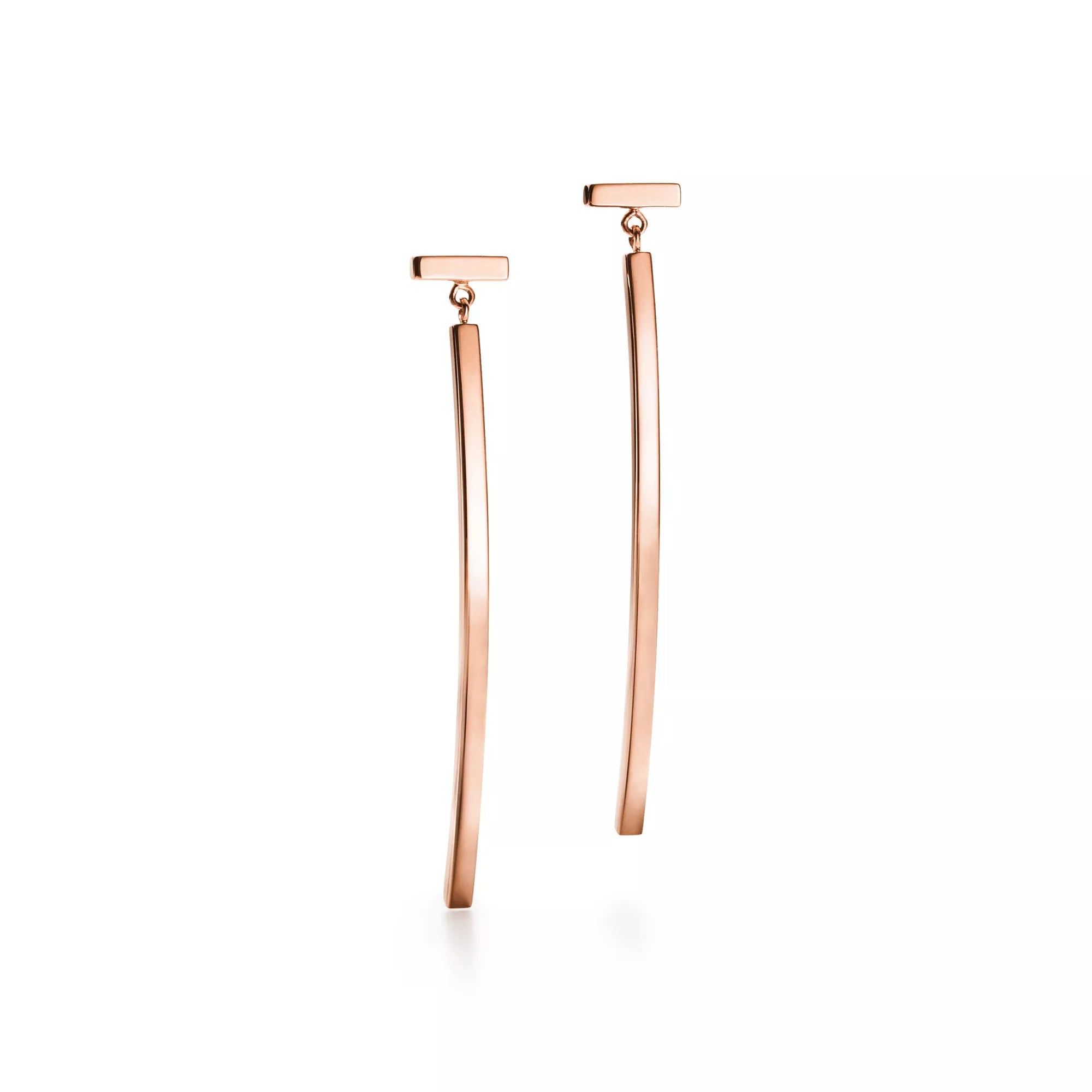 Carave Paris Rose Gold Linear Bar Drop Earrings