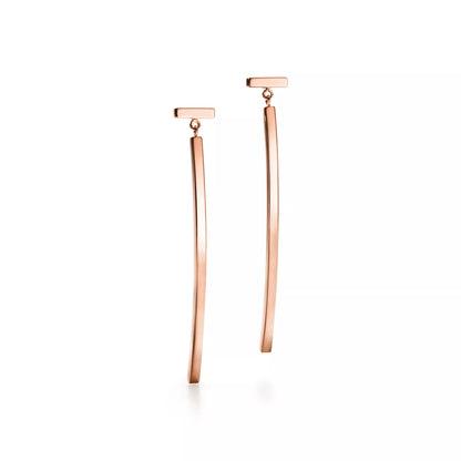 Carave Paris Rose Gold Linear Bar Drop Earrings