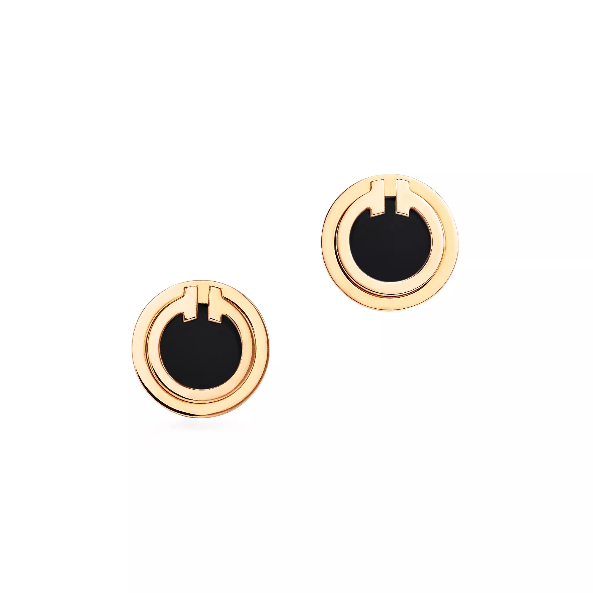 Carave Paris Rose Gold Mother of Pearl Circle Stud Earrings