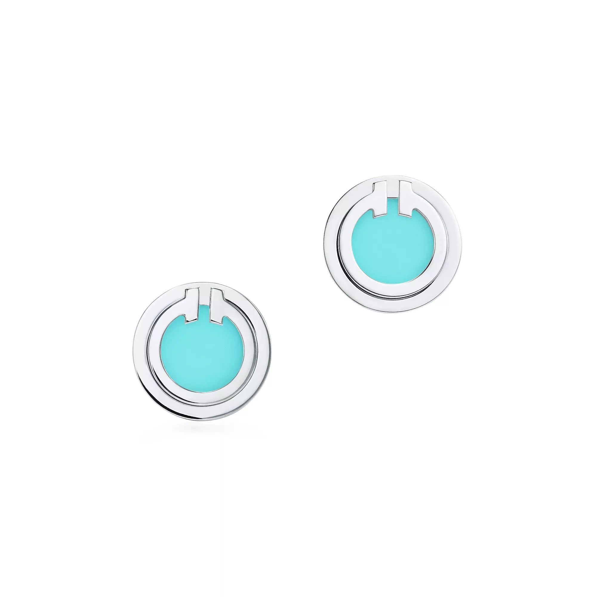 Carave Paris Rose Gold Mother of Pearl Circle Stud Earrings