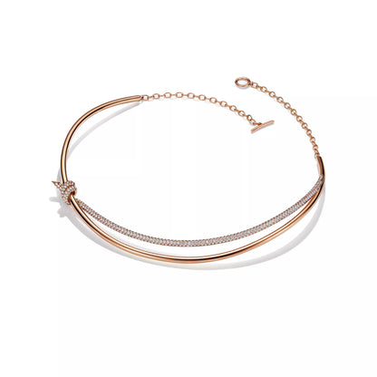 Carave Paris Pavé Knot Collar Necklace in Gold