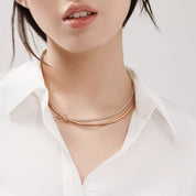 Carave Paris Pavé Knot Collar Necklace in Gold