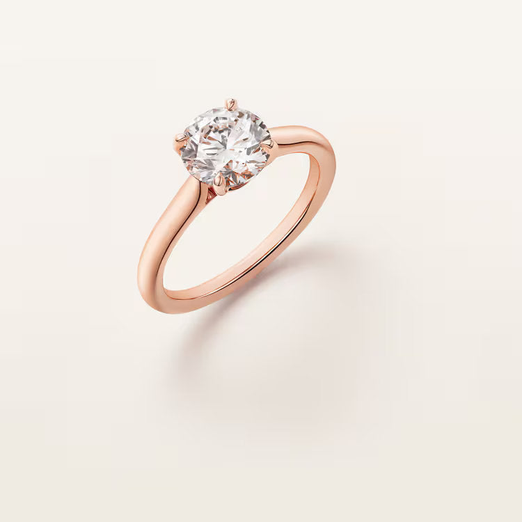 Carave Paris Rose Gold Round Solitaire Ring