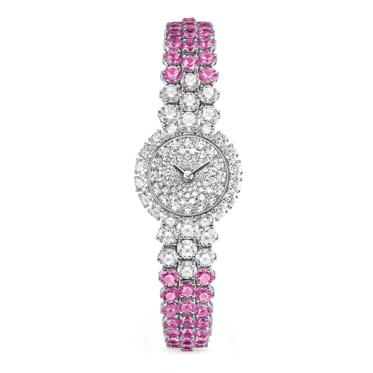 Carave Paris Rose Impériale Diamond & Pink Sapphire Bracelet Watch