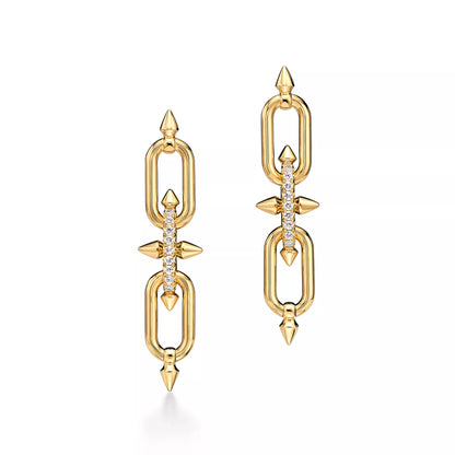Carave Paris Rose Link Spike Drop Earrings