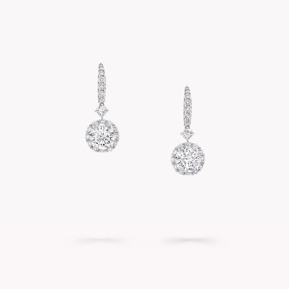 Carave Paris Round Halo Diamond Drop Earrings