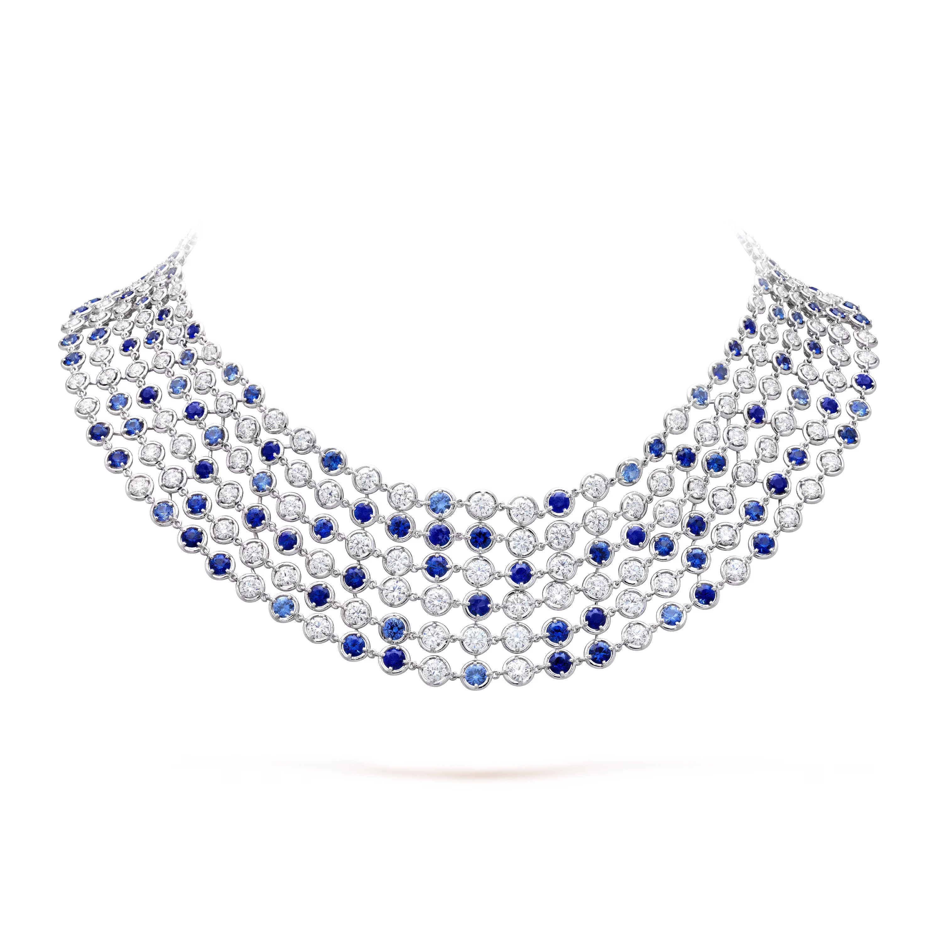 Carave Paris Royal Blue Crystal Cascade Luxury Necklace